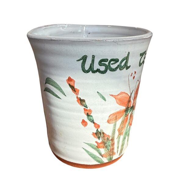 Pottery Used Tea Bags Pot Flower Floral Studio Pottery Handmade - Picture 6 of 8